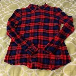 Collared plaid shirt